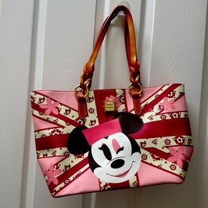 Dooney and Bourke Epcot, United Kingdom, Minnie Mouse and  union jack large tote